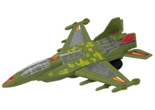 Myśliwiec Militarny F35 Jeżdżący Światła Dźwięki Zielony LEAN Toys