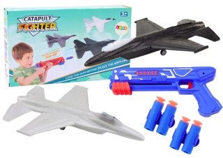 Pistolet Na Strzałki 2w1 Wyrzutnia Samolotów Niebieski LEAN Toys