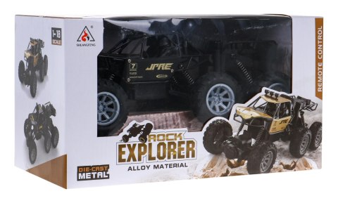 Metalowy crawler Rock Explorer 4x4 dla dzieci 8+ Zdalnie sterowany 1:18 Gumowe 6 kół