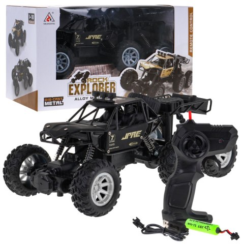 Metalowy crawler Rock Explorer 4x4 dla dzieci 8+ Zdalnie sterowany 1:18 Gumowe 6 kół