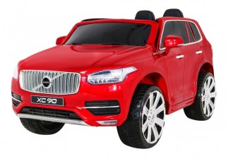 Volvo XC90 na akumulator dla dzieci Lakier Czerwony + Pilot + Bagażnik + EVA + Wolny Start + Radio MP3 + LED