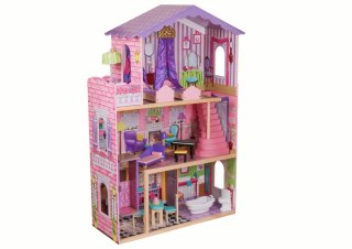 Domek Drewniany Stella Trzy Piętra Balkon Winda 126 cm LEAN Toys