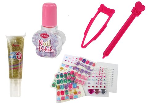 Walizka Z Akcesoriami Do Paznokci Manicure Naklejki Tipsy LEAN Toys