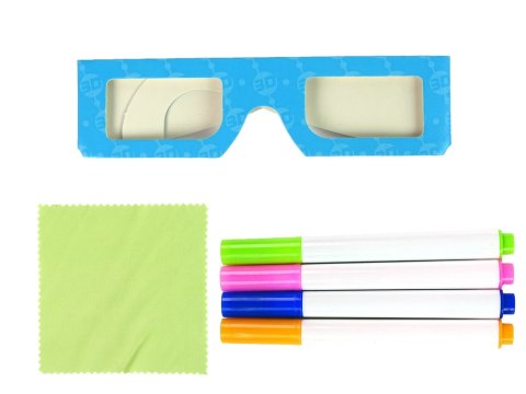 Magiczna Podświetlana Tablica 3D Okulary Niebieska LEAN Toys