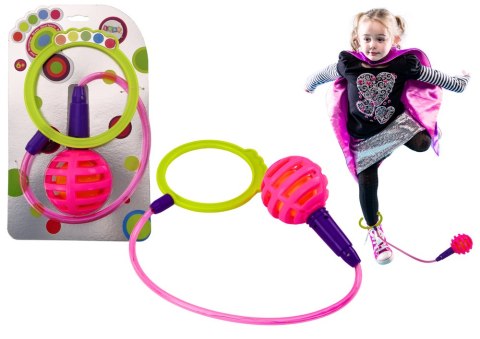 Skakanka Skipper Hula Hop Na Nogę Różowa Diody LED LEAN TOYS