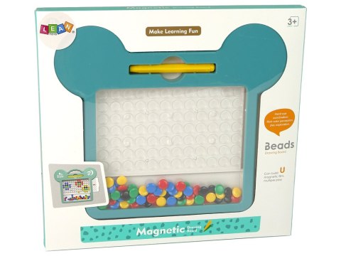 Tablica Magnetyczna Kształty Obrazki Koraliki Rysik Karty LEAN Toys