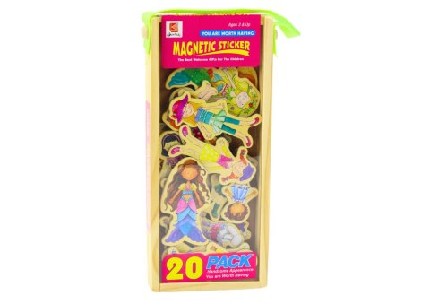 Zestaw Magnesy Drewniane Postacie W Przebraniach Kolorowe 20 Sztuk LEAN Toys