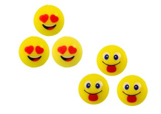 Zestaw Piłeczek Kauczukowych Emoji Żółte 6 Szt LEAN TOYS