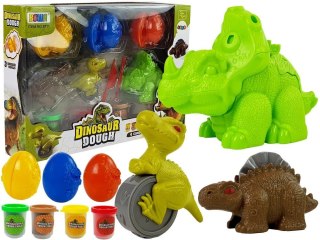 Ciastolina Dinozaury Jajka Foremka 12 Elementów 4 Kolory LEAN Toys