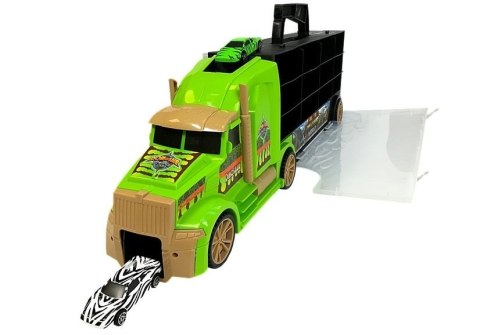 Ciężarówka Transporter Sorter Walizka z Dinozaurami Zielona LEAN Toys