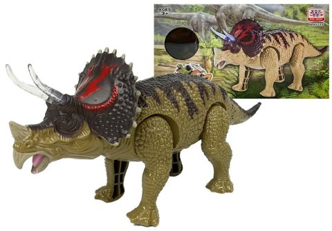 Dinozaur Triceratops Zielony Na Baterie LEAN Toys