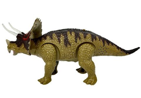 Dinozaur Triceratops Zielony Na Baterie LEAN Toys