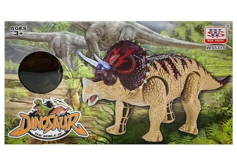 Dinozaur Triceratops Zielony Na Baterie LEAN Toys