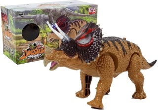 Dinozaur Triceratops Żółty Na Baterie LEAN Toys