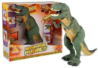 Dinozaur Tyranozaur Na Baterie Zielony Chodzi LEAN Toys