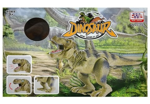 Dinozaur Tyranozaur Rex Na Baterie Brązowy LEAN Toys