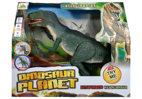 Dinozaur Velociraptor Porusza się Ryczy Świeci LEAN Toys