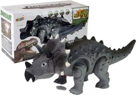 Dinozaur na Baterie Triceratops Szary LEAN Toys