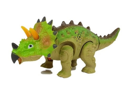 Dinozaur na Baterie Triceratops Zielony LEAN Toys