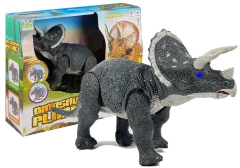 Duży Dinozaur Na Baterie Triceratops Szary LEAN Toys