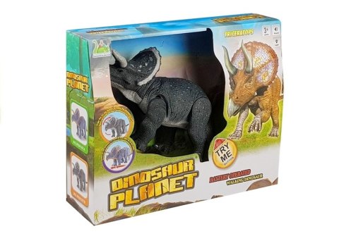 Duży Dinozaur Na Baterie Triceratops Szary LEAN Toys