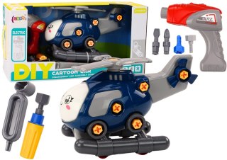 Helikopter Kreskówkowy Do Skręcania DIY Niebieski LEAN Toys