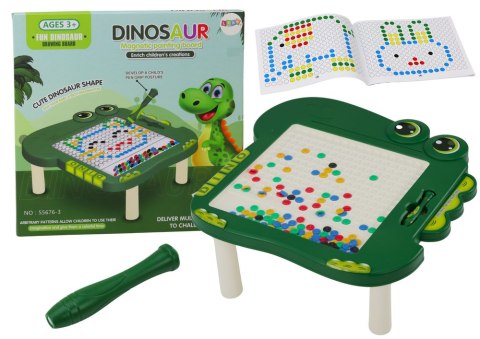 Stolik Tablica Magnetyczna Edukacyjna Dinozaur Pad Układanka Zielona LEAN Toys