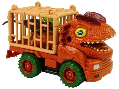 Transporter Ciężarówka Dinozaur do Rozkręcania Pomarańczowy Akcesoria LEAN Toys