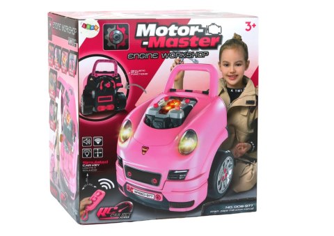 Warsztat Silnik Auto Do Rozkręcania Zestaw Majsterkowicza Różowy LEAN Toys