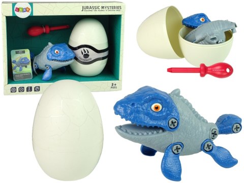 Zestaw Dinozaur Mosasaur z Jajkiem DIY Śrubokręt Niebieski LEAN Toys