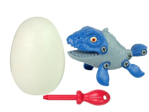 Zestaw Dinozaur Mosasaur z Jajkiem DIY Śrubokręt Niebieski LEAN Toys