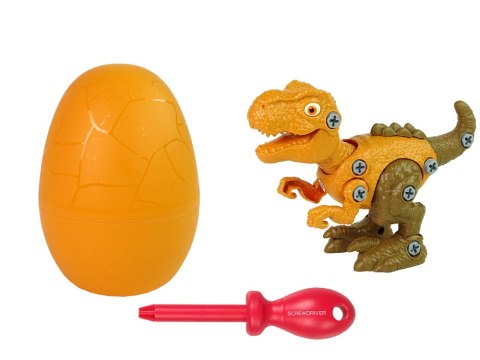 Zestaw Dinozaur Tyranozaur Rex z Jajkiem DIY Śrubokręt Pomarańczowy LEAN Toys