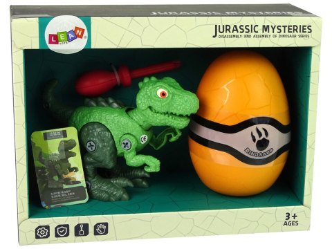 Zestaw Dinozaur Tyranozaur Rex z Jajkiem DIY Śrubokręt Zielony LEAN Toys