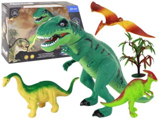 Zestaw Dinozaurów Tyranozaur Rex Akcesoria Dźwięk Światła LEAN Toys