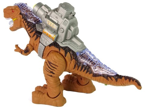 Dinozaur z Katapultą Chodzi Strzela Brązowy LEAN Toys