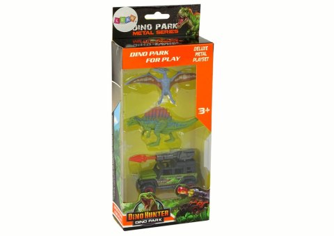 Dinozaury Figurki Zestaw Auto Rakieta Pomarańczowy LEAN Toys