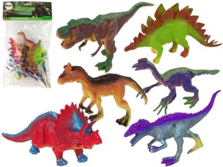 Figurki Dinozaury Kolorowe 6 Sztuk LEAN Toys