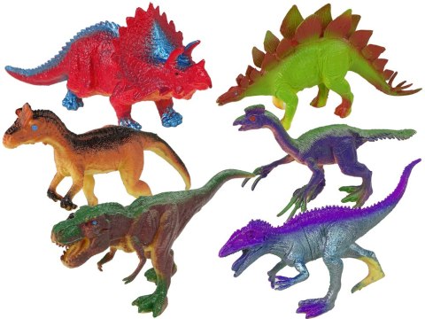 Figurki Dinozaury Kolorowe 6 Sztuk LEAN Toys