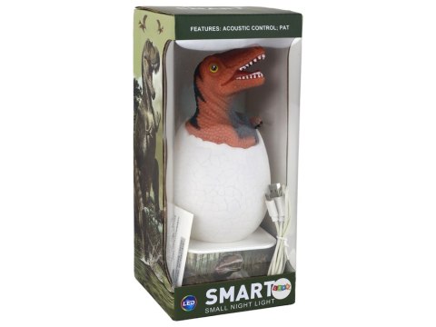 Lampka Jajko Dinozaur LED Micro USB Czerwony T-Rex LEAN Toys