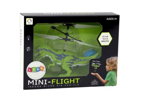 Latający Dinozaur Helikopter Sterowany Ręką Zielony LEAN Toys