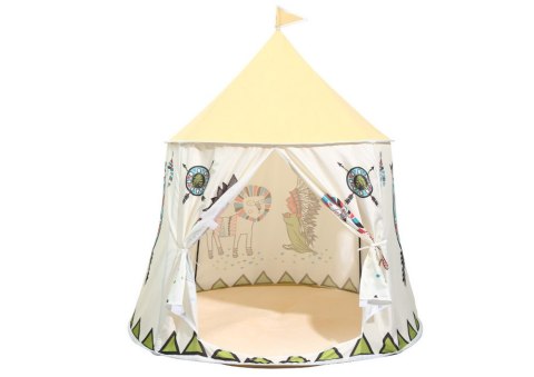 Namiot Indiański Tipi Dla Dzieci Beżowy 125 Cm LEAN Toys