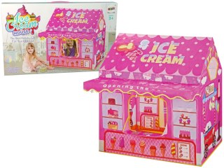 Namiot Księżniczki Ice Cream Lodziarnia dla Dzieci Różowy Światełka Gwiazdki LEAN Toys