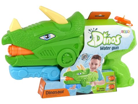 Pistolet Na Wodę Dinosaur Triceratops 1330 ml Zielony Zasięg 8 m LEAN Toys