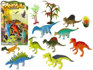 Zestaw Figurek Dinozaurów 9 sztuk Kolorowe LEAN TOYS