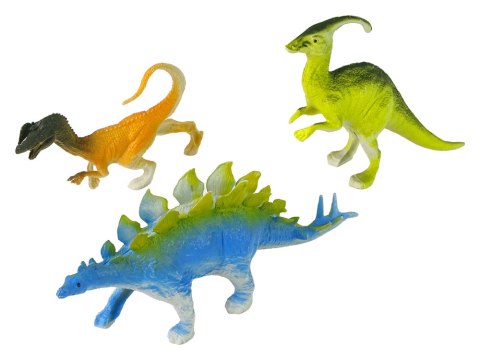 Zestaw Figurek Dinozaurów 9 sztuk Kolorowe LEAN TOYS