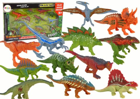 Zestaw Figurki Dinozaury 12 sztuk Kolorowe LEAN Toys