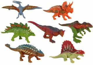 Zestaw Figurki Dinozaury 12 sztuk Kolorowe LEAN Toys