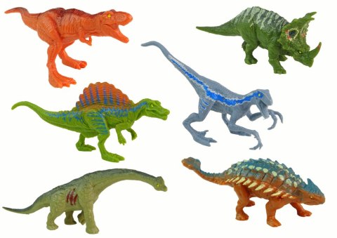 Zestaw Figurki Dinozaury 12 sztuk Kolorowe LEAN Toys