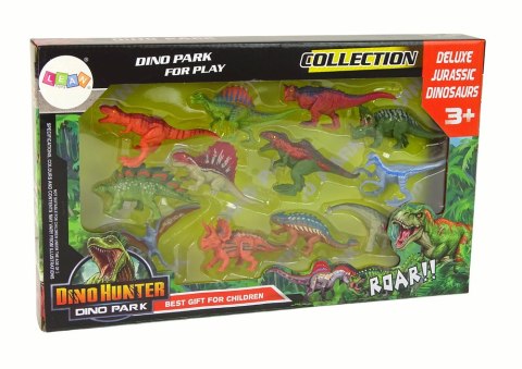 Zestaw Figurki Dinozaury 12 sztuk Kolorowe LEAN Toys