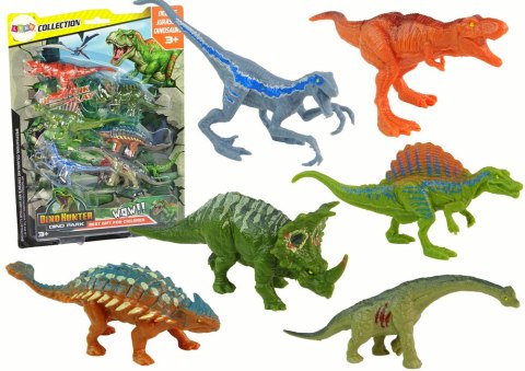 Zestaw Figurki Dinozaury 6 sztuk Kolorowe LEAN Toys